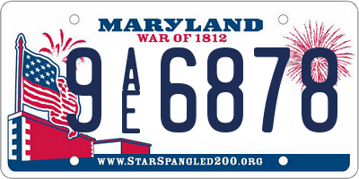 MD license plate 9AE6878