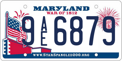MD license plate 9AE6879