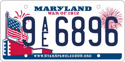MD license plate 9AE6896