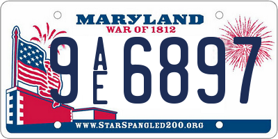 MD license plate 9AE6897