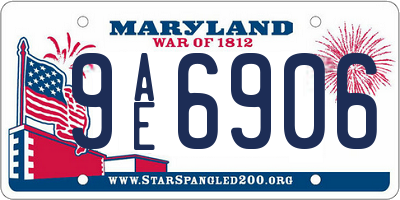 MD license plate 9AE6906