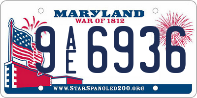 MD license plate 9AE6936