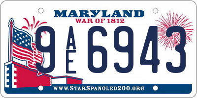 MD license plate 9AE6943