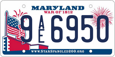 MD license plate 9AE6950