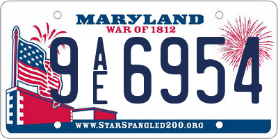 MD license plate 9AE6954