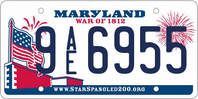 MD license plate 9AE6955