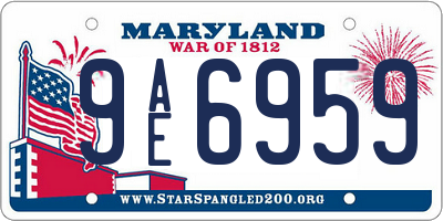 MD license plate 9AE6959