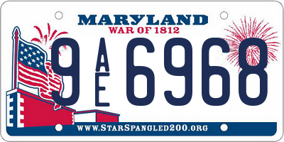 MD license plate 9AE6968