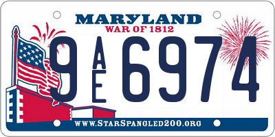 MD license plate 9AE6974