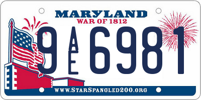 MD license plate 9AE6981