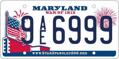 MD license plate 9AE6999