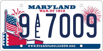 MD license plate 9AE7009