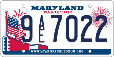 MD license plate 9AE7022