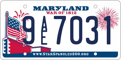 MD license plate 9AE7031