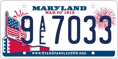 MD license plate 9AE7033
