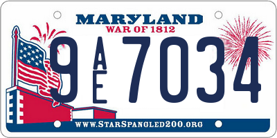 MD license plate 9AE7034
