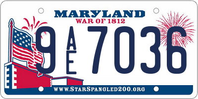 MD license plate 9AE7036