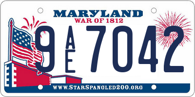 MD license plate 9AE7042