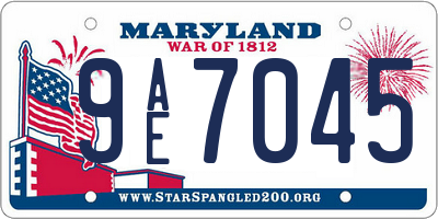 MD license plate 9AE7045