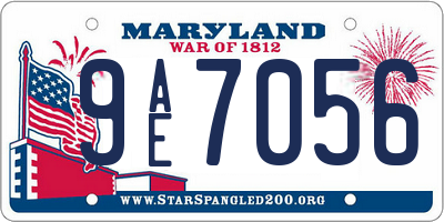 MD license plate 9AE7056