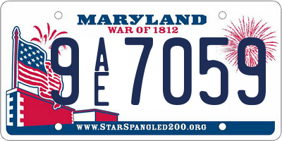 MD license plate 9AE7059