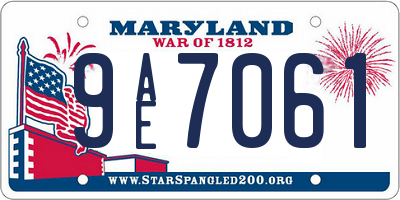MD license plate 9AE7061
