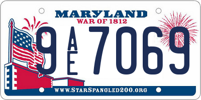 MD license plate 9AE7069