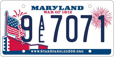 MD license plate 9AE7071