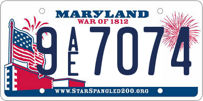 MD license plate 9AE7074