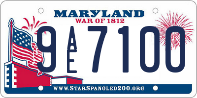 MD license plate 9AE7100