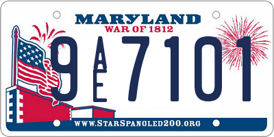 MD license plate 9AE7101
