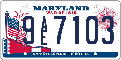 MD license plate 9AE7103