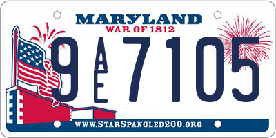 MD license plate 9AE7105