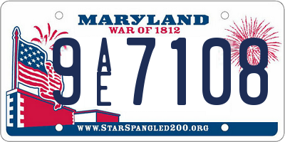MD license plate 9AE7108
