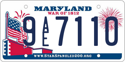 MD license plate 9AE7110