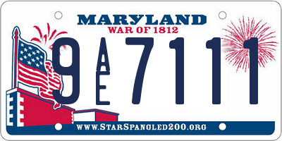 MD license plate 9AE7111
