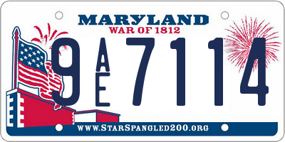 MD license plate 9AE7114