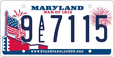 MD license plate 9AE7115