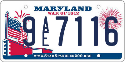 MD license plate 9AE7116