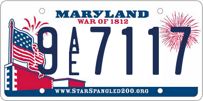 MD license plate 9AE7117