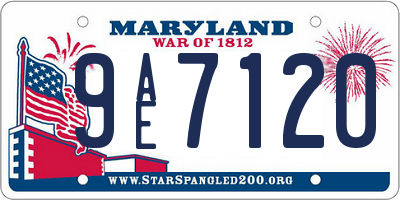 MD license plate 9AE7120