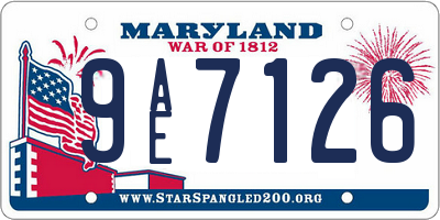 MD license plate 9AE7126