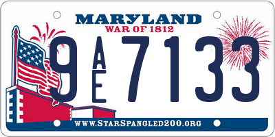 MD license plate 9AE7133
