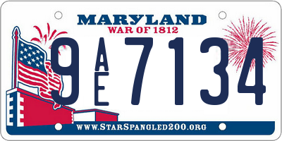 MD license plate 9AE7134