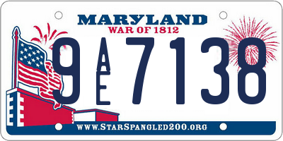 MD license plate 9AE7138