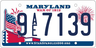 MD license plate 9AE7139