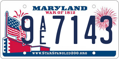 MD license plate 9AE7143