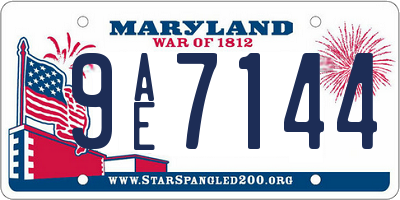 MD license plate 9AE7144
