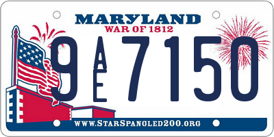 MD license plate 9AE7150