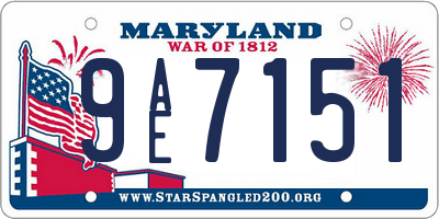 MD license plate 9AE7151